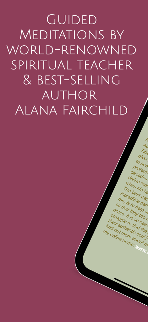 The Kuan Yin Transmission - Promotional screen for guided meditations by spiritual teacher and author Alana Fairchild