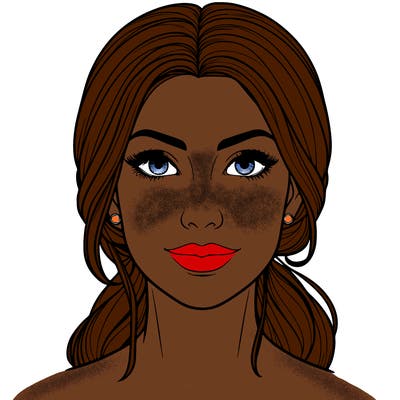 one realistic detailed woman