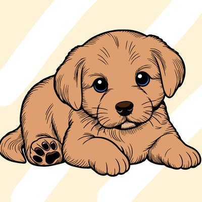 a cute realistic puppy