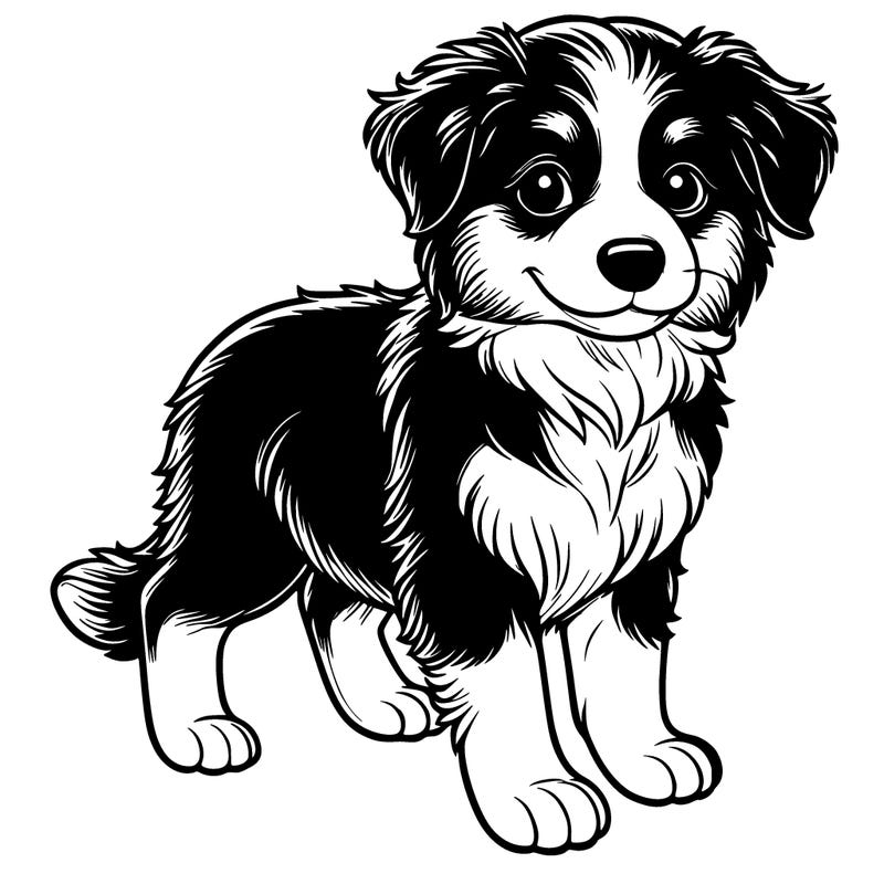 a realistic border collie puppy