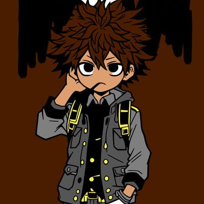 anime boy with crazy hair and 4 11 with drip