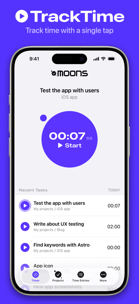 Work Time Tracker: Moons - Productivity App | MWM