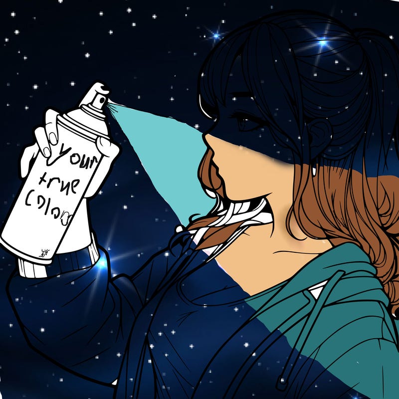 a realistic girl spray, painting