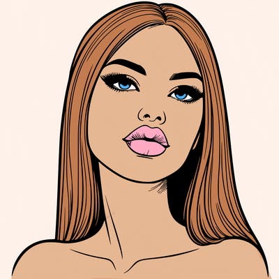 realistic woman with full lips
