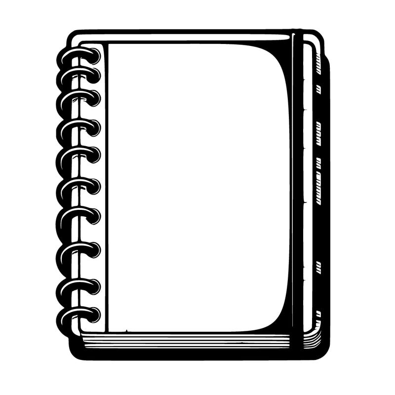 blank, realistic notebook