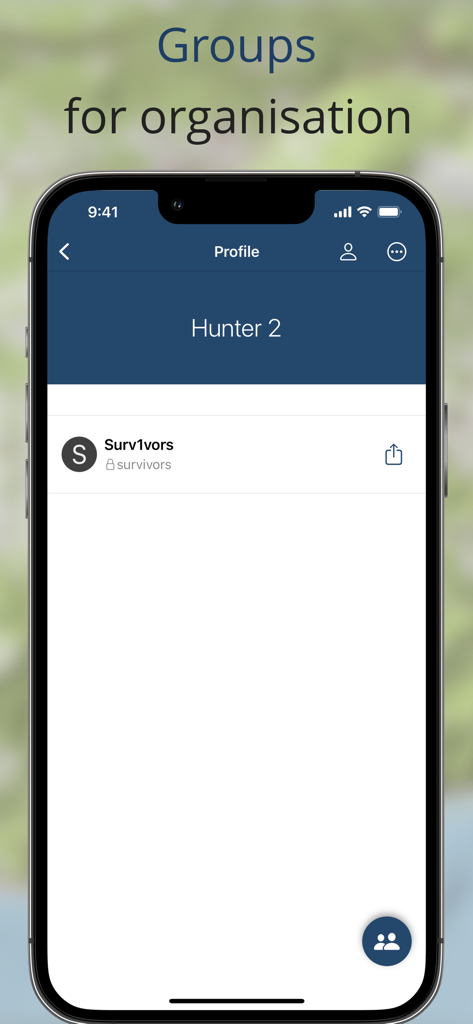 Mobile app screen showing the group organization feature for DayZ squads in iZurvive.