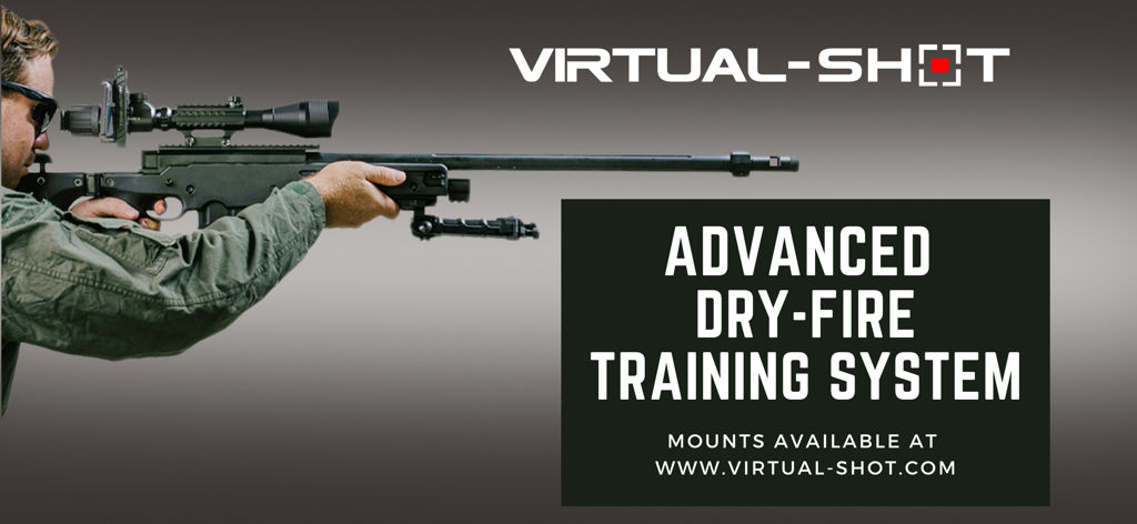 Sistema avançado de treinamento de tiro a seco Virtual-Shot com um telefone montado na mira de um rifle