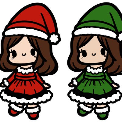 a girl wearing a santa hat and santa skirt