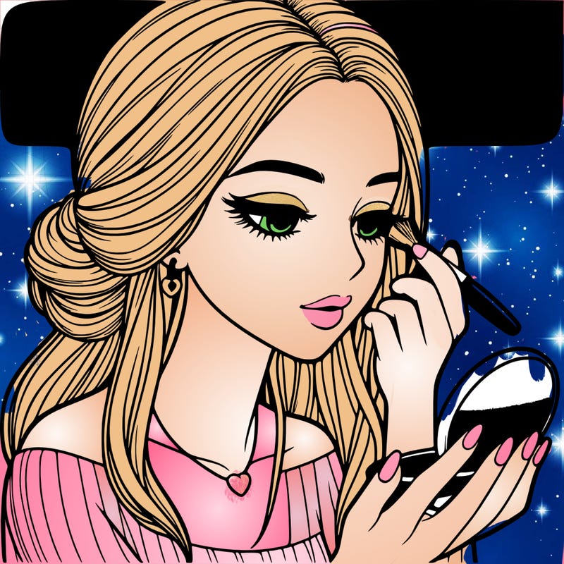 realistic girl doing makeup