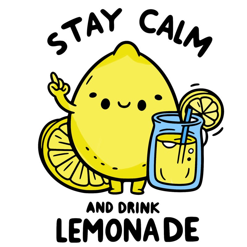 stay calm and drink lemonade
