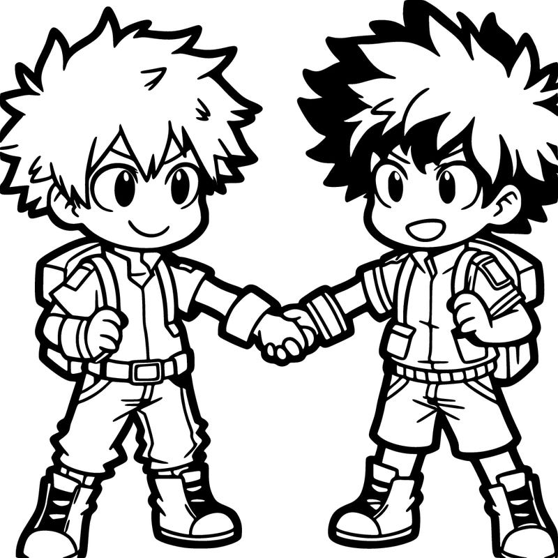 bakugou and deku holding hands
