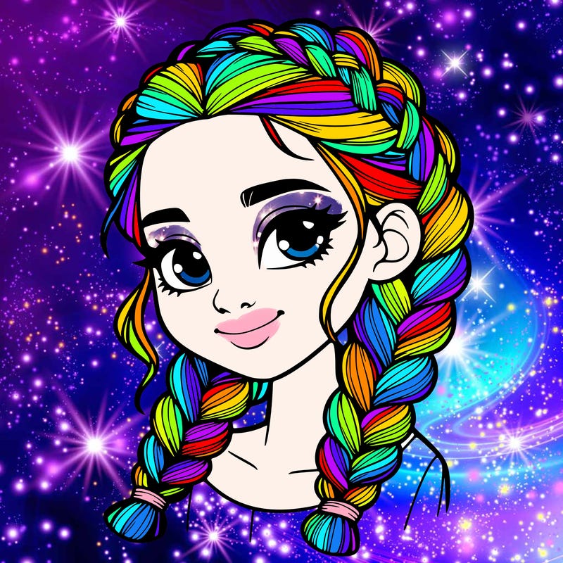 girl with braids realistic