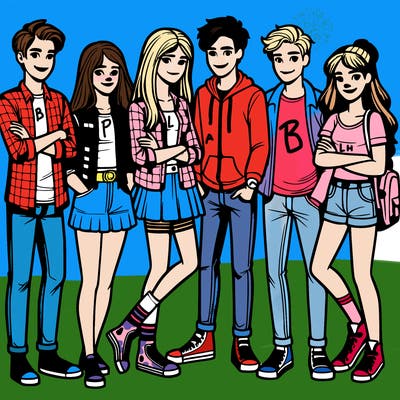 group of teenage friends