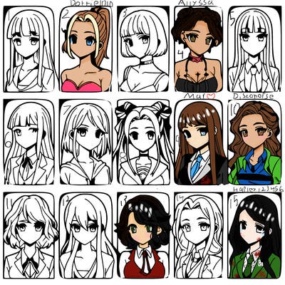 girls that look diffrent anime