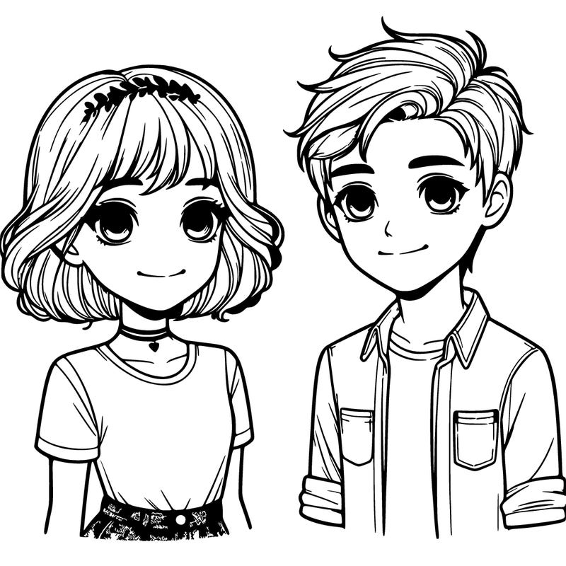 realistic girl and boy