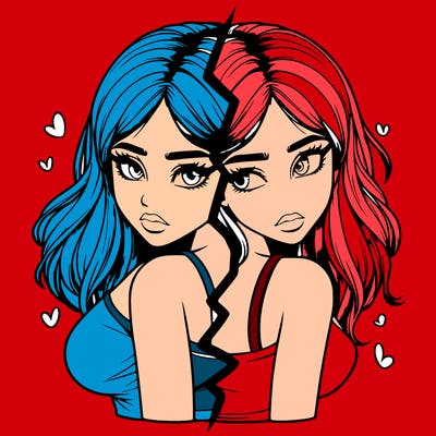 realistic girl split