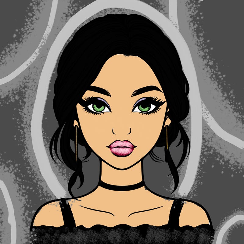 realistic girl with makeup on