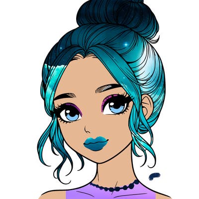 realistic pretty girl with hair in bun