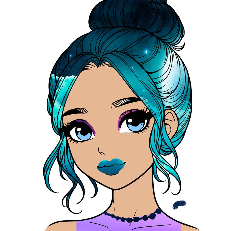 realistic pretty girl with hair in bun