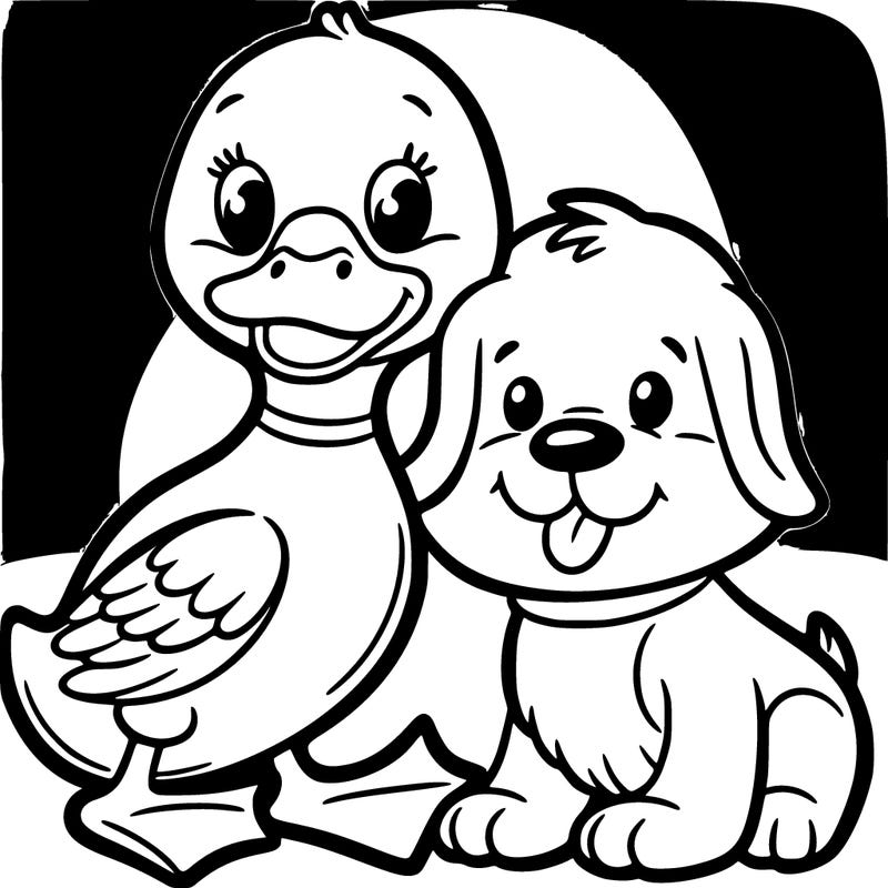 duck and a dog