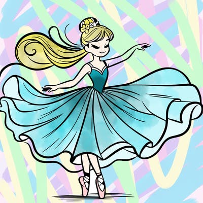 ballerina with a flowing cape