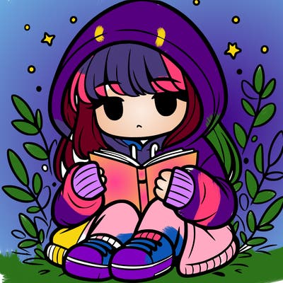 girl in oversized hoodie reading a book