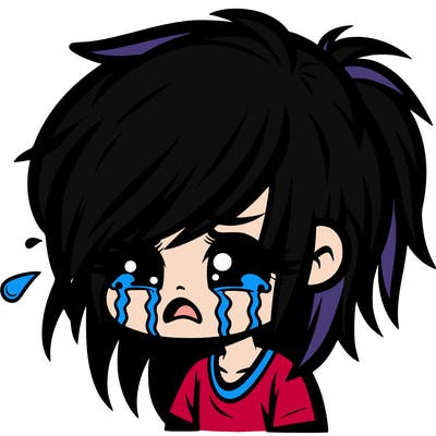 a emo girl crying