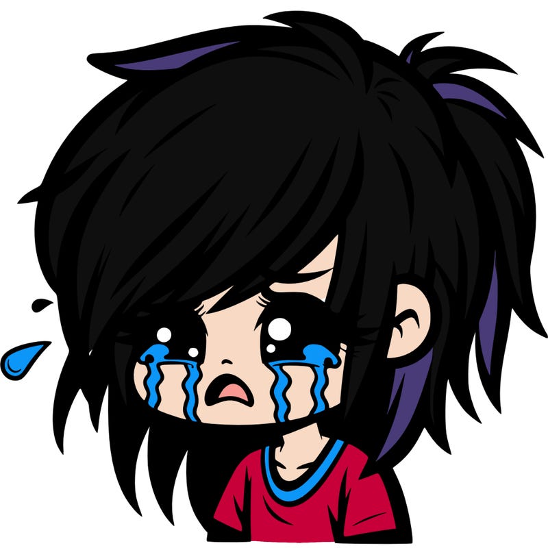 a emo girl crying