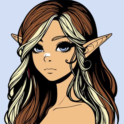 elf girl realistic dark fantasy