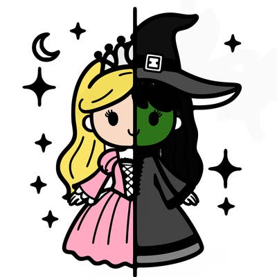 split princess and witch