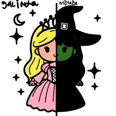 split princess and witch