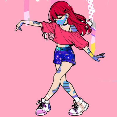 realistic girl danceing