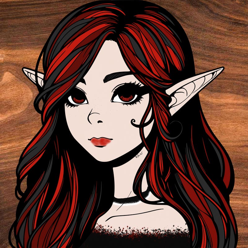 elf girl realistic dark fantasy