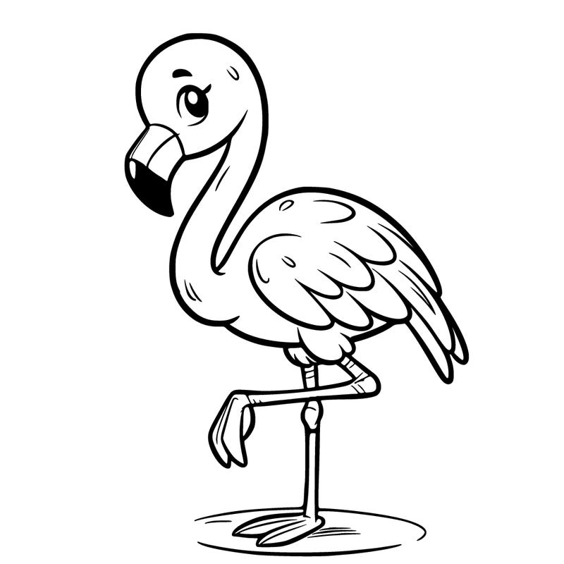 a simple flamingo standing on one leg
