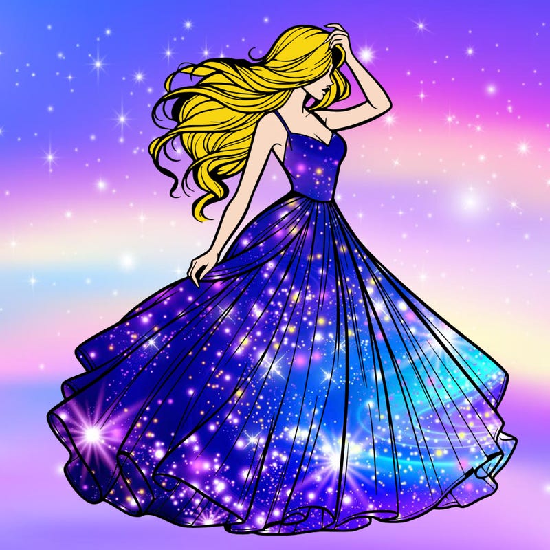 realistic woman with dress flowing in the wind