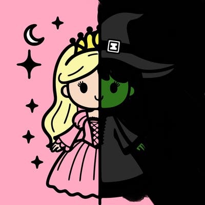 split princess and witch