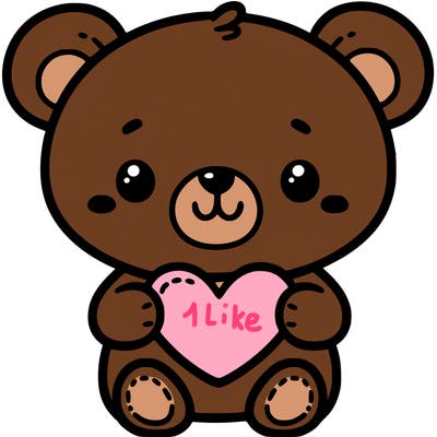 cute teddy bear holding  a heart