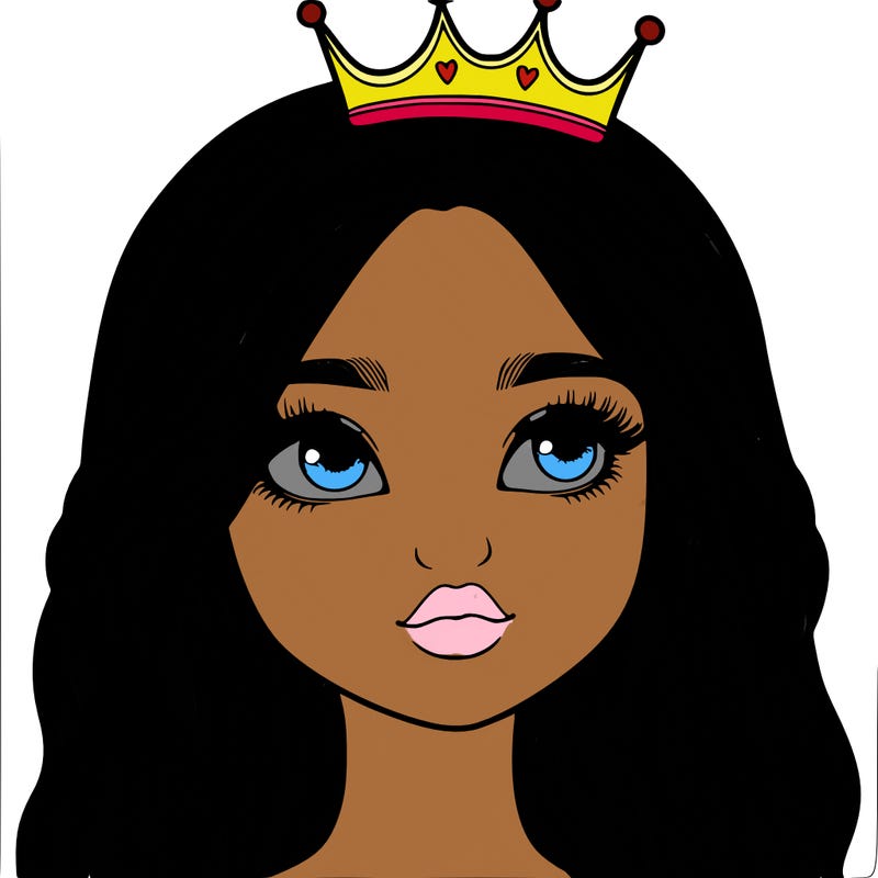 a realistic girl with a crown on
