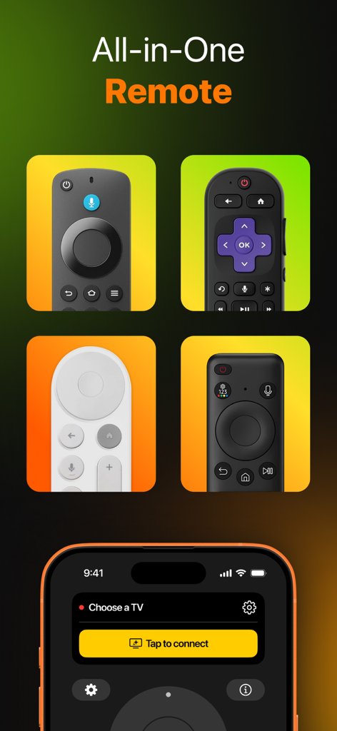 TVRem Universal TV Remote App - La aplicación TVRem que muestra compatibilidad todo en uno con varios controles remotos de Smart TV e interfaz de iPhone