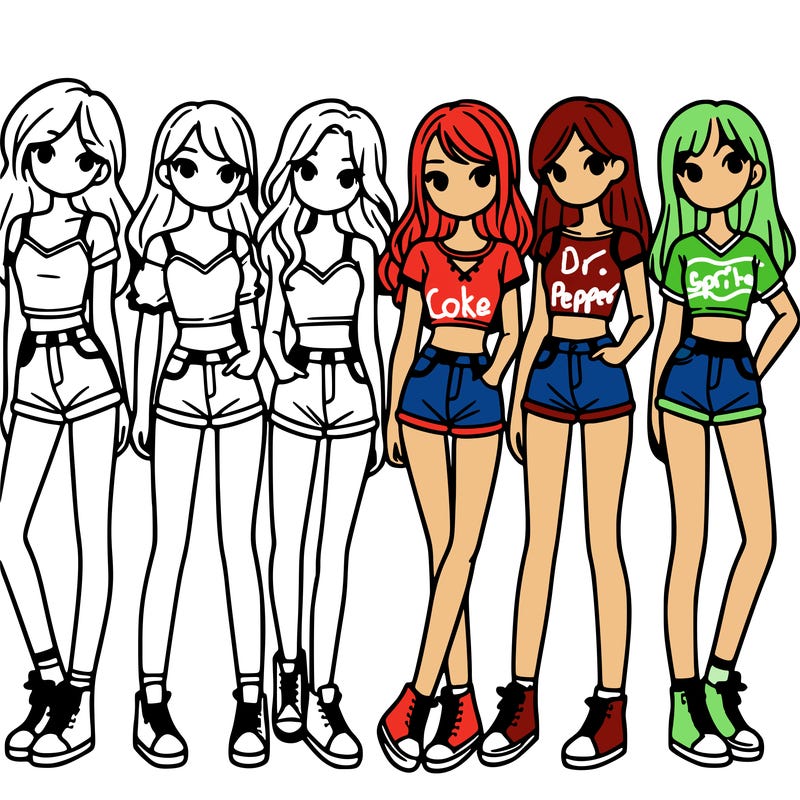 a group of girls wearing crop tops and shorts