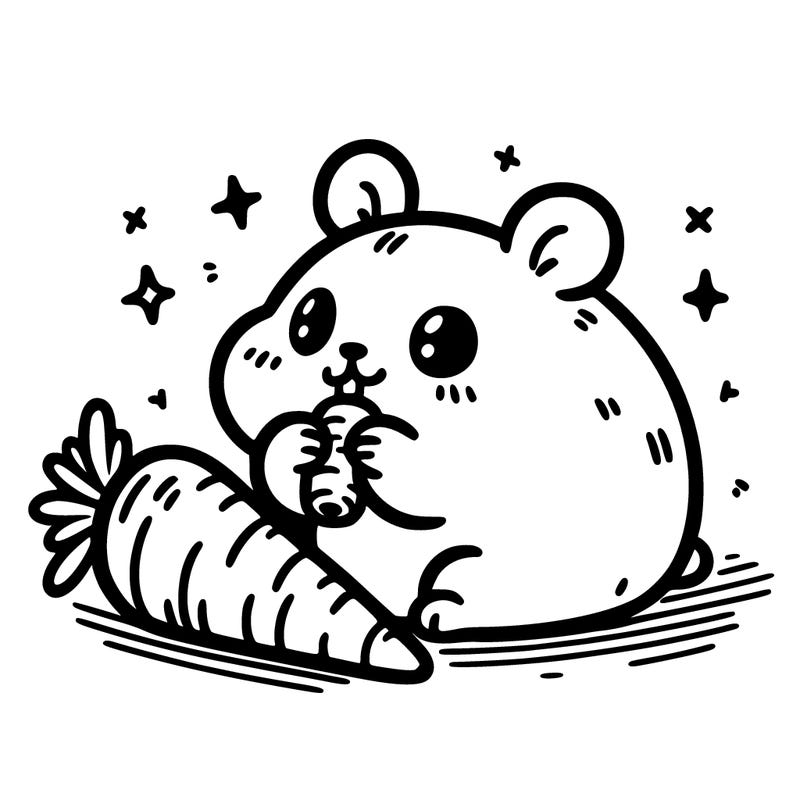 hamster eating a carrot