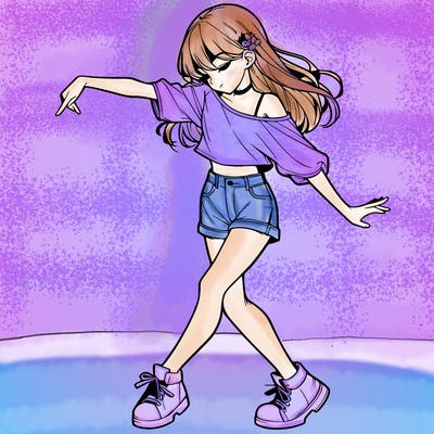 realistic girl danceing