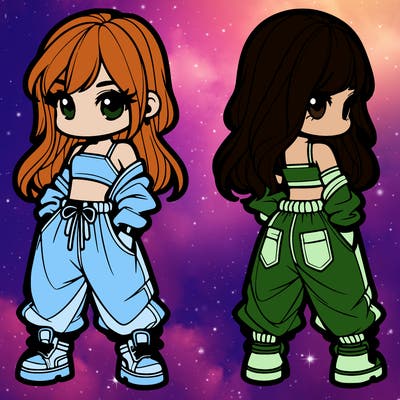 girl in crop top and baggy pants