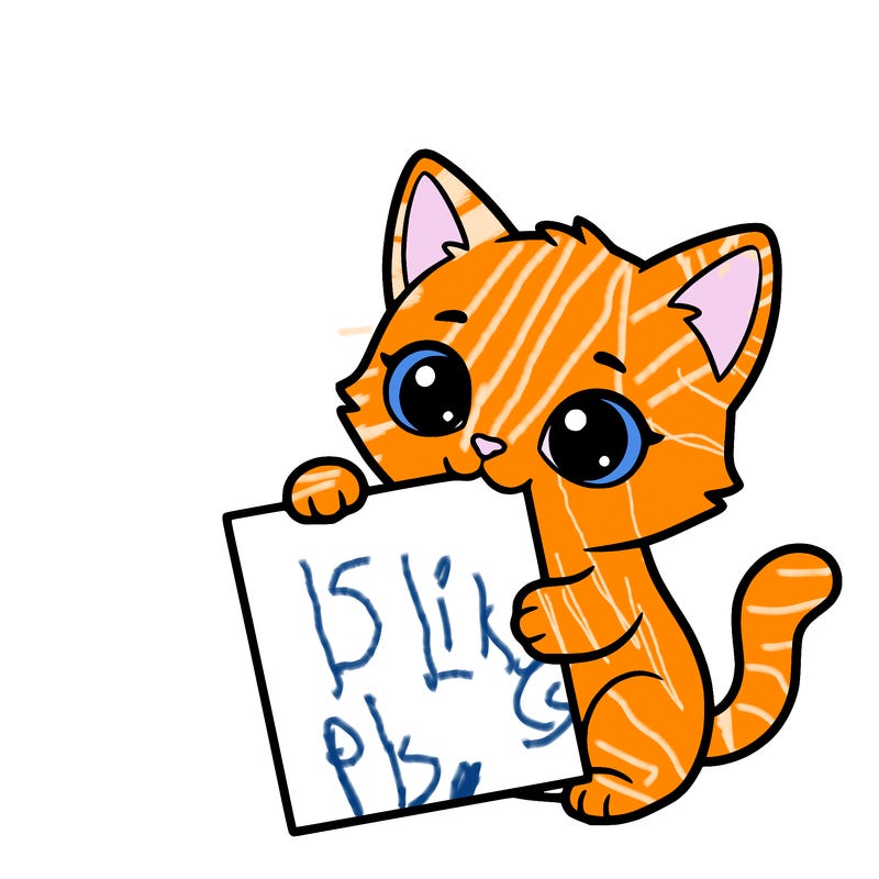 a small cat with a blank sheet of paper in its hand. the cat is sooooooo cute!