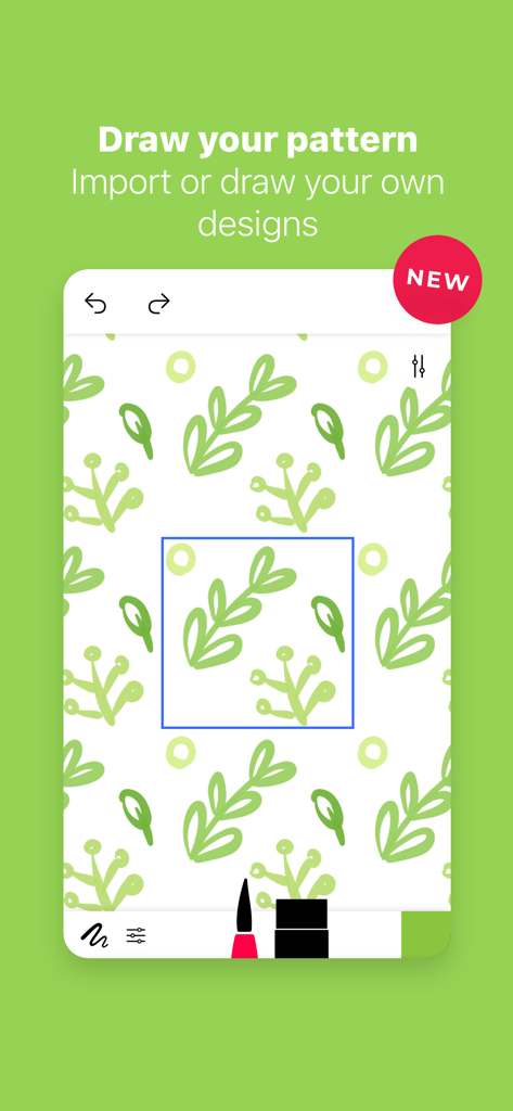 Tayasui Sketches - Creating a custom green leaf pattern in Tayasui Sketches