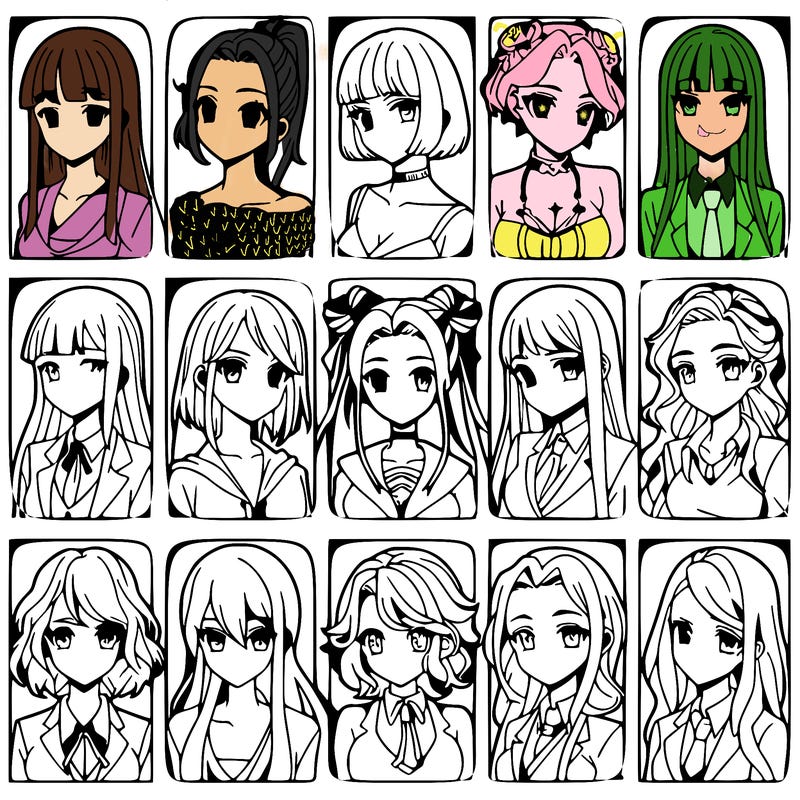 girls that look diffrent anime