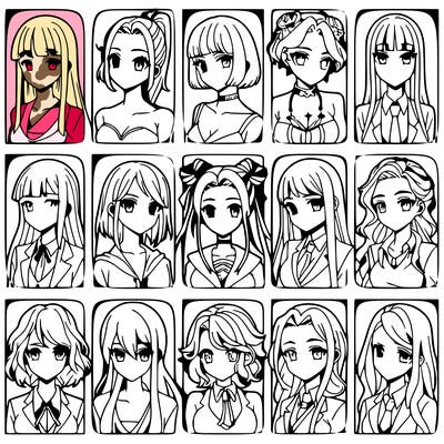 girls that look diffrent anime
