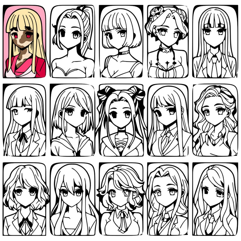 girls that look diffrent anime