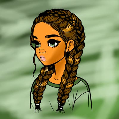 realistic girl with braids