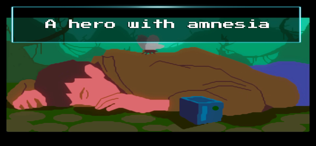 Flashback Mobile - A hero with amnesia lying on the ground in a scene from Flashback Mobile